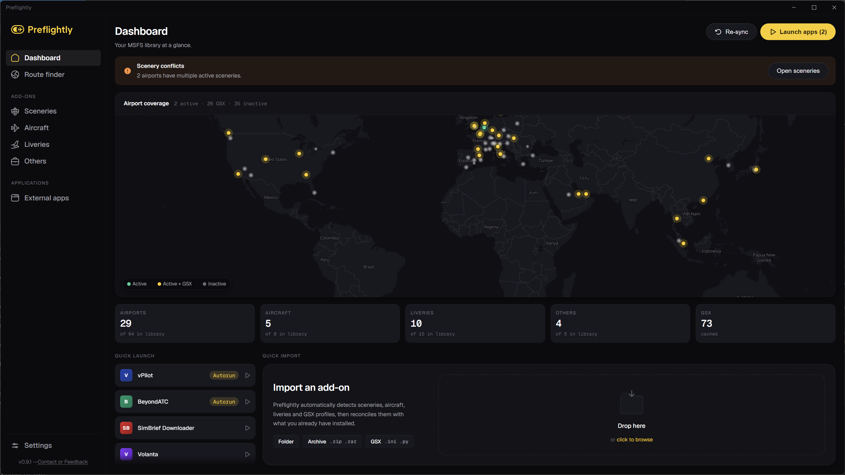 Preflightly — Dashboard overview